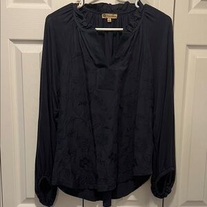 Midnight Blue Floral Blouse